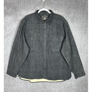 Freedom Foundry Chamois Flannel Button Up Shirt‎ Mens Size XXL Black Tan Pockets